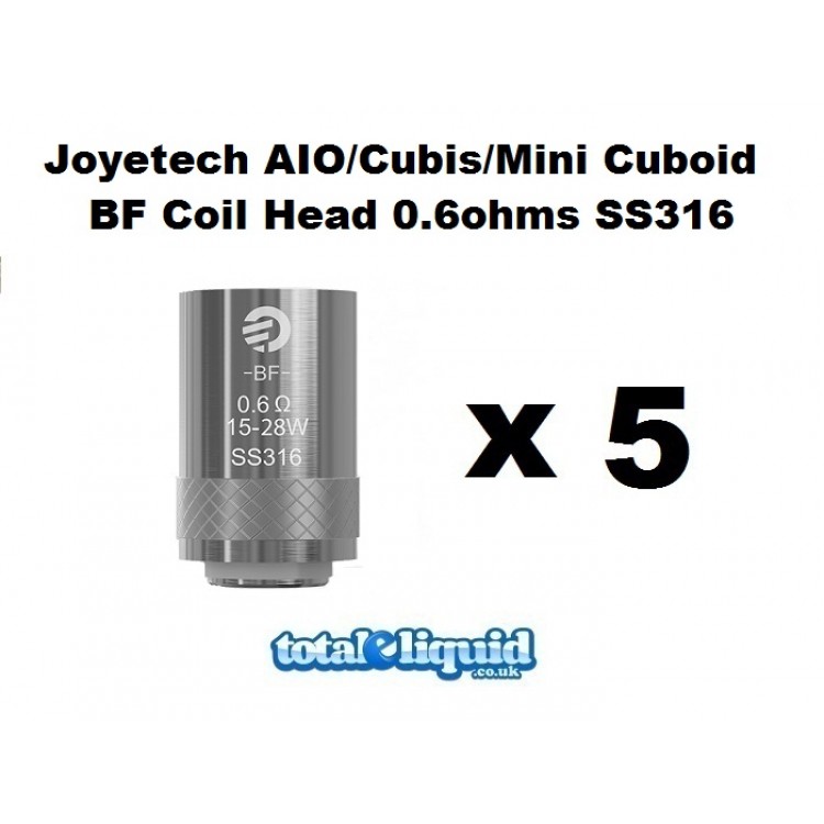 Joyetech AIO/Cubis/Mini Cuboid BF Coil 1.0ohms SS316 x 5 MTL (Fits all Joyetech AIO kits)