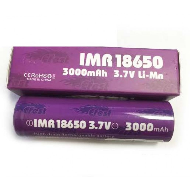 Efest Purple 18650 High Discharge Rate Battery 3000mAh FLAT Top